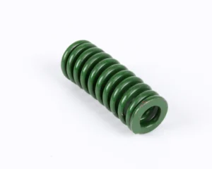 a green coil on a white background