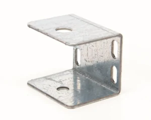 a metal corner with holes