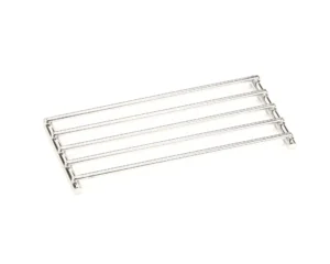 a metal rack with five thin bars