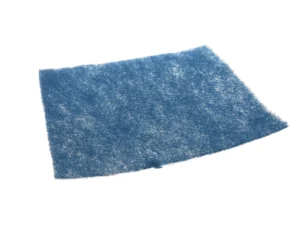 a blue sponge on a white background