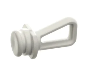 a white plastic object with a round object