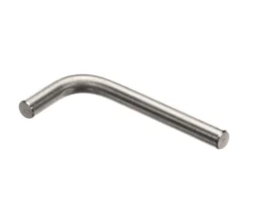 a silver bent metal rod