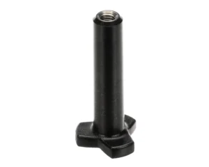 a black metal object with a hexagon shaped nut