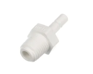 a white plastic connector with a white background