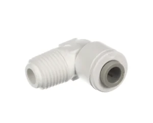 a white plastic fitting with grey holes