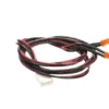 a black and red wire with orange connectors