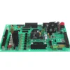 a green circuit board with many different components