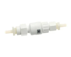 a white plastic pipe with nozzles