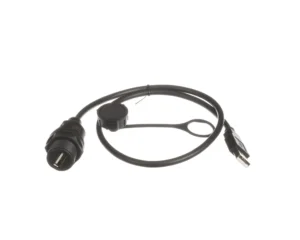 a black cable with a black cord