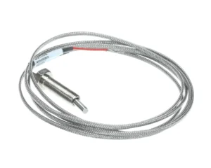 a metal cable with a long end