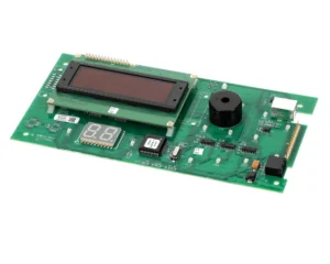 a green circuit board with a black screen