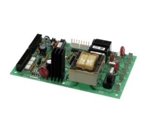 a green circuit board with many different components