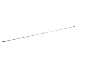 a long thin metal rod with purple and pink beads