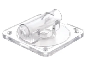 a clear plastic object with a hole