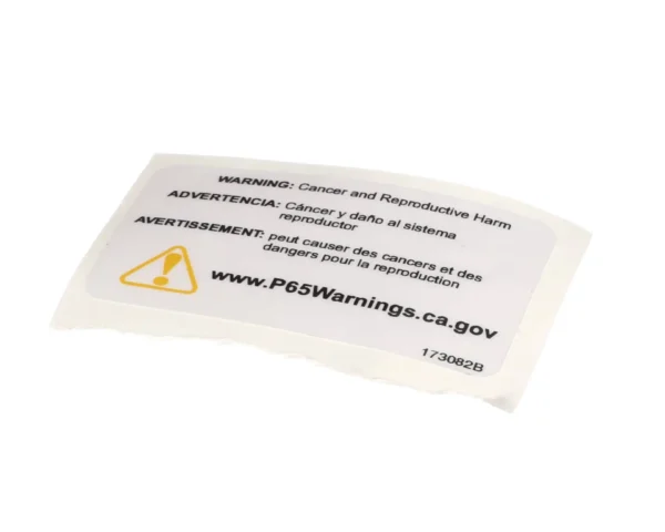 Henny Penny Label Warning P65
