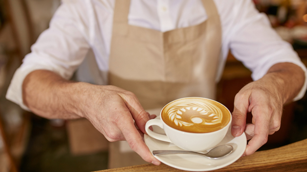 Specialty espresso from Franke machine in hotel restaurant