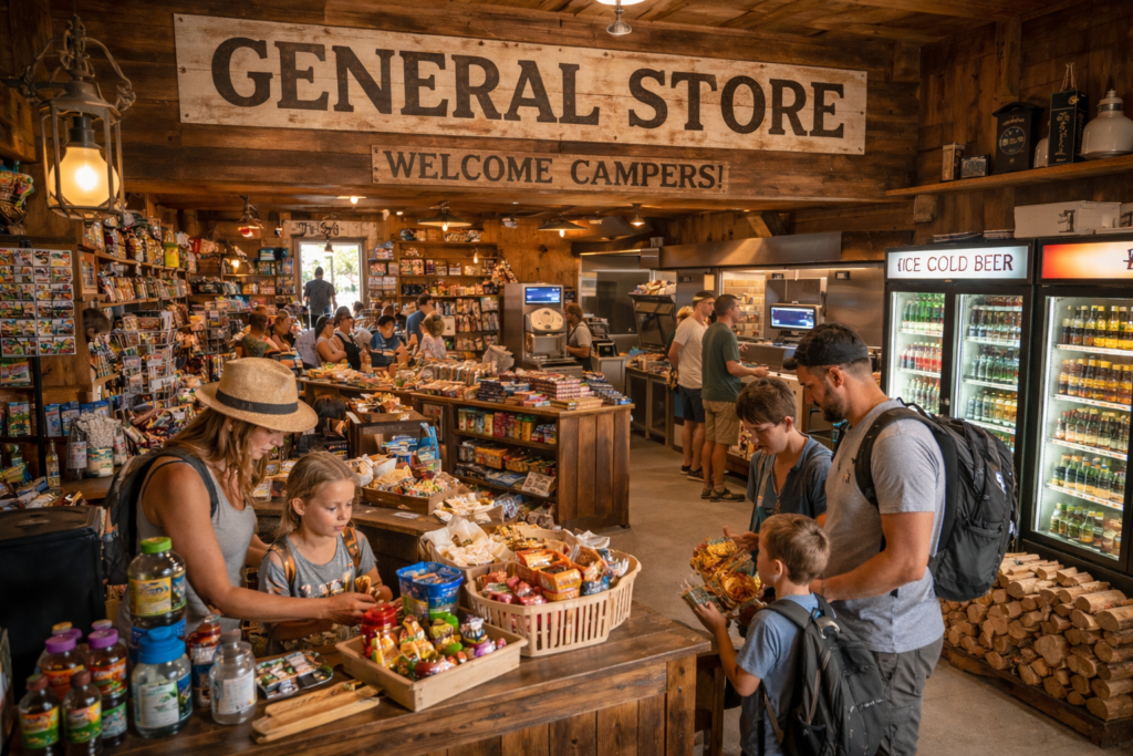 campground food service equipment in a general store with people shopping