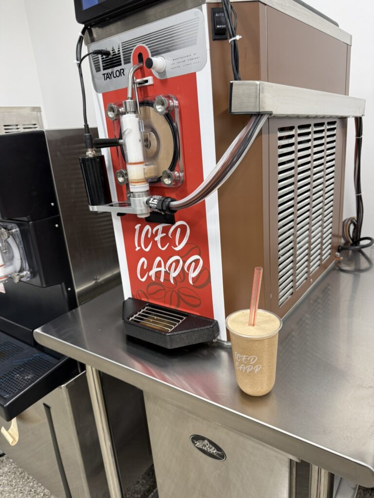 Taylor 430 frozen cappuccino machine with custom decal, in stock at DSL