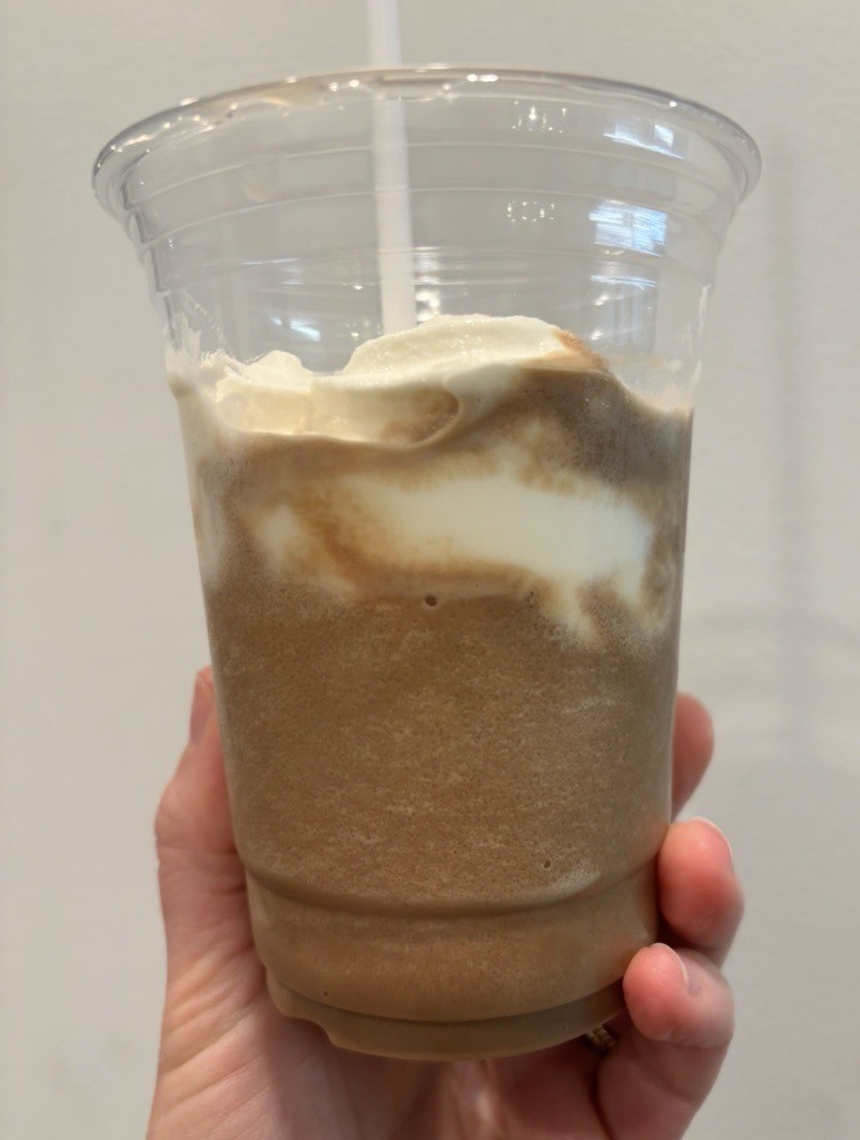 vanilla soft serve and iced java frozen cappuccino drink